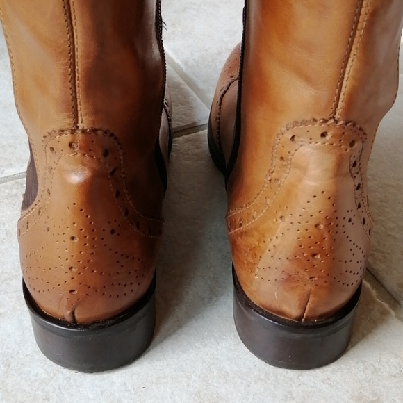 RON WHITE Brown Leather Boots Size 36.5 - Picture 7 of 10